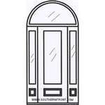 Versailles 8-0 3/4 Lite Cherry V Grooved Single, 2 Sidelights and Half Round Transom