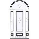 Palermo 8-0 GBG Cherry 1 Panel Single and 2 Sidelights and Half Round Transom