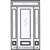 Tivoli 8-0 GBG Cherry 1 Panel Single, 2 Sidelights and Rectangular Transom