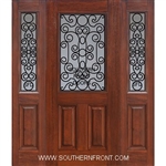 Genoa 6-8 1/2 Lite GBG Trad Mahogany Single and 2 Sidelights