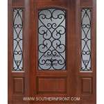 Palermo GBG 6-8 Arch Lite Cherry 1 Panel Single and 2 Sidelights