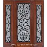 Palermo GBG 6-8 Full Lite Mahogany Single and 2 Sidelights