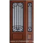 Valencia 8-0 3/4 Lite FG WI Cherry 1 Panel Single and 1 Sidelight