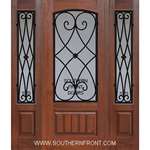 Charleston 6-8 Arch Lite FG WI Cherry V Grooved Single and 2 Sidelights