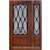 La Salle 6-8 Arch Lite FG WI Cherry 1 Panel Single and 1 Sidelight