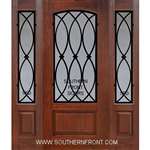 La Salle 6-8 Arch Lite FG WI Cherry 1 Panel Single and 2 Sidelights