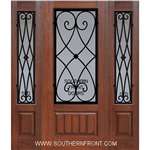 Charleston 6-8 3/4 Lite FG WI Cherry V Grooved Single and 2 Sidelights