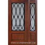 La Salle 6-8 3/4 Lite FG WI Cherry 1 Panel Single and 1 Sidelight