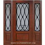 La Salle 6-8 3/4 Lite FG WI Cherry 1 Panel Single and 2 Sidelights