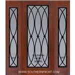 La Salle WI FG 6-8 Full Lite Mahogany Single and 2 Sidelights