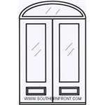 SDL 8-0 6 Lite Cherry 1 Panel Double and Elliptical Transom