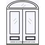 6-8 Arch Lite P/C Cherry 1 Panel Double and Elliptical Transom