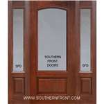 6-8 Arch Lite P/C Cherry 1 Panel Single and 2 Sidelights