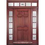 Solid 6-8 MC10AP-32 6 Panel Single, 2 Sidelights and Rectangular Transom