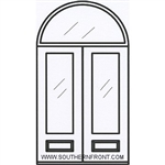 Courtlandt 8-0 2/3 Lite Knotty Alder Fiberglass 1 Panel Double and Half Round Transom