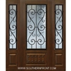 St Charles 6-8 3/4 Lite FG WI Cherry 1 Panel Single and 2 Sidelights