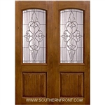 Courtlandt 8-0 2/3 Arch Lite Knotty Alder Fiberglass 1 Panel Double