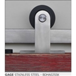 Gage Stainless Steel Finish Barn Door Hardware Kit