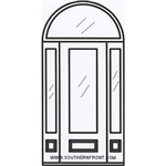 SDL 8-0 10 Lite Craftsman 1 Panel Single, 2 Sidelights and a Half Round Transom