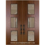 Newport Mahogany Door with Grille 8-0 Double