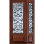 Florence 8-0 GBG Cherry 1 Panel Single and One Sidelight