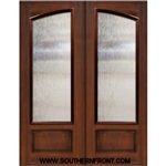 8-0  Square Arch Lite Privacy/Clear Fiberglass Double Door