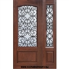 Florence 6-8 Arch Lite Fiberglass Doors Single and 1 Sidelight