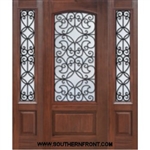 Florence 6-8 Arch Lite Fiberglass Doors Single and 2 Sidelights