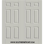 S210 6 Panel Smooth Star Fiberglass Double Door