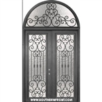 Marbella Full Lite Double with Half Round Transom