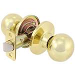 Bala Knob Lockset PVD Lifetime Bright Brass Entrance