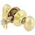 Ruby Knob Lockset Bright Brass Passage