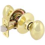 Ruby Knob Lockset Bright Brass Passage