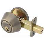 EZ Set Deadbolt Single Cylinder Antique Brass