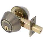 EZ Set Deadbolt Double Cylinder Antique Brass