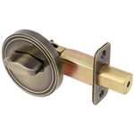 EZ Set One Sided Half Bore Deadbolt Antique Brass