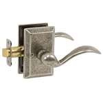 Tiara Sandcast Lever Set Square Aged Pewter Privacy