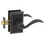 Tiara Sandcast Lever Set Square Aged Black Passage