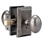 Sorrento Sandcast Knob Set Square Aged Pewter Passage