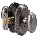 Rosa Sandcast Knob Set Curved Aged Pewter Privacy