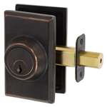 Sandcast Deadbolt Single Cylinder Victorian Bronze Square