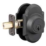 Sandcast Deadbolt Single Cylinder Aged Black Curved