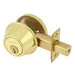 LU Series Commercial Deadbolt Bright Brass Single Cylinder