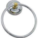 Bright Chrome and Brass Stratford Towel Ring