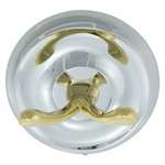 Bright Chrome and Brass Stratford Double Robe Hook