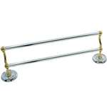 Bright Chrome and Brass Stratford 18" Double Towel Bar Set