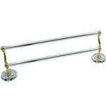 Bright Chrome and Brass Stratford 24" Double Towel Bar Set