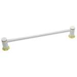  Brass and White Windsor 30" Towel Bar Set