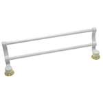  Brass and White Windsor 18" Double Towel Bar Set