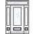Aberdeen 6-8 Full Lite Single, 2 Sidelights and a Rectangular Transom